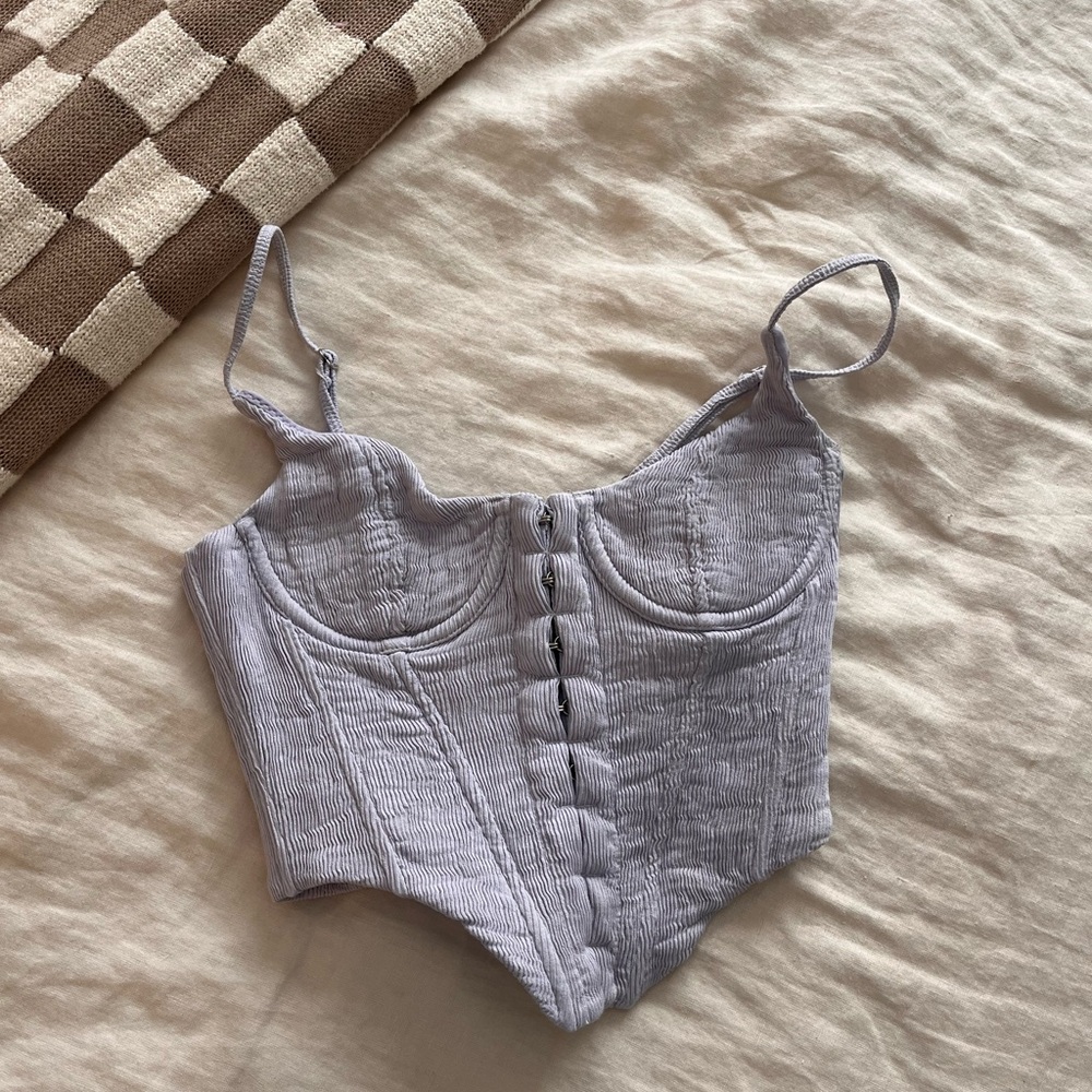 White Fox Purple Bustier Top